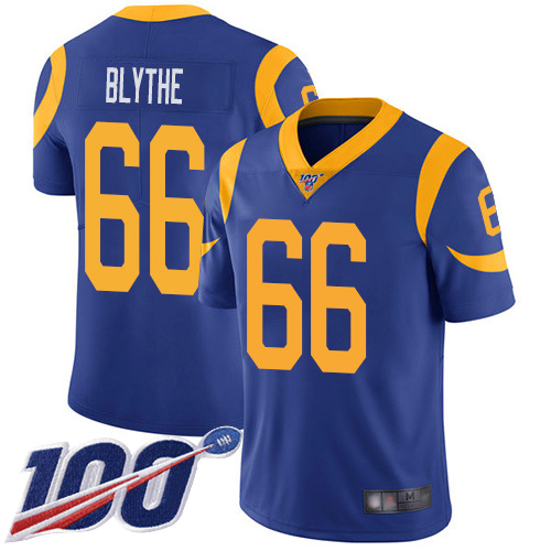 Los Angeles Rams Limited Royal Blue Men Austin Blythe Alternate Jersey NFL Football #66 100th Season Vapor Untouchable->los angeles rams->NFL Jersey